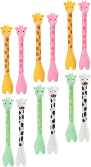 12pcs Giraffe Ballpoint Pen Pens Cartoon Figure Cute Giraffe Fidget Shaped Birthday Giraffe Pen Giraffe Decor Giraffe Wall Art Novelty Animal Stationery Students Gel Pen Pp