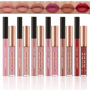12Pcs Lipstick Makeup Set, 2 In 1 Lip Liner Lip Gloss Set, Matte Liquid Lipsticks, Lip Liners Pencil, Long Lasting Waterproof Moisturizer Pigmented Lipstick, Beauty Lip Cosmetics for Girls