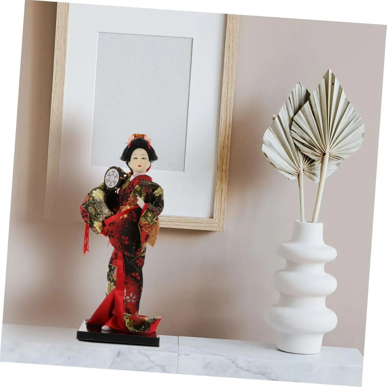 1pc Kimono Doll Japanese Doll Ornament Kimono Girl Figure Decoration Kimono Girl Statues Retro Decor Desktop Oriental Doll Car Decorations Wooden Household Miss Foam Accessories