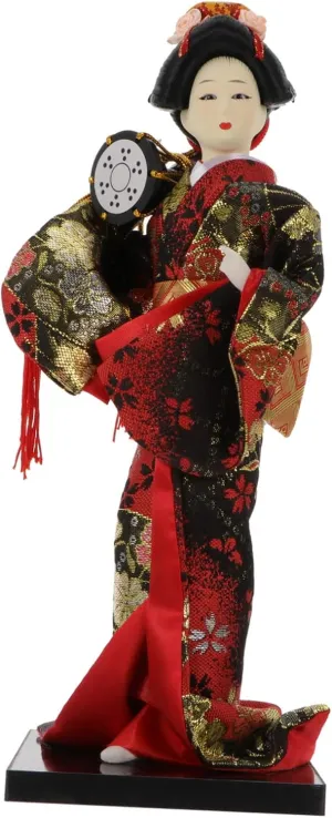 1pc Kimono Doll Japanese Doll Ornament Kimono Girl Figure Decoration Kimono Girl Statues Retro Decor Desktop Oriental Doll Car Decorations Wooden Household Miss Foam Accessories