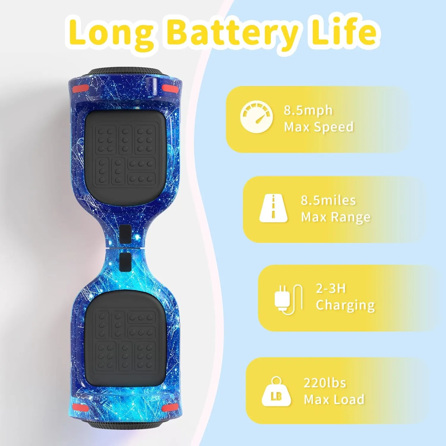 6.5" Bluetooth Scooter, LED Lights & APP & Music Speaker, Long Battery Life, Gifts for Kids & Adults & Girls & Boys, for All Ages