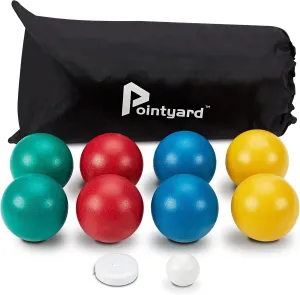 84mm Bocce Ball Set, Outdoor Games for Adults and Family, Backyard Ball Set with 8 PE Bocce Balls & 1 Pallino & Carry Bag & Measuring Tape for Teens Beginners