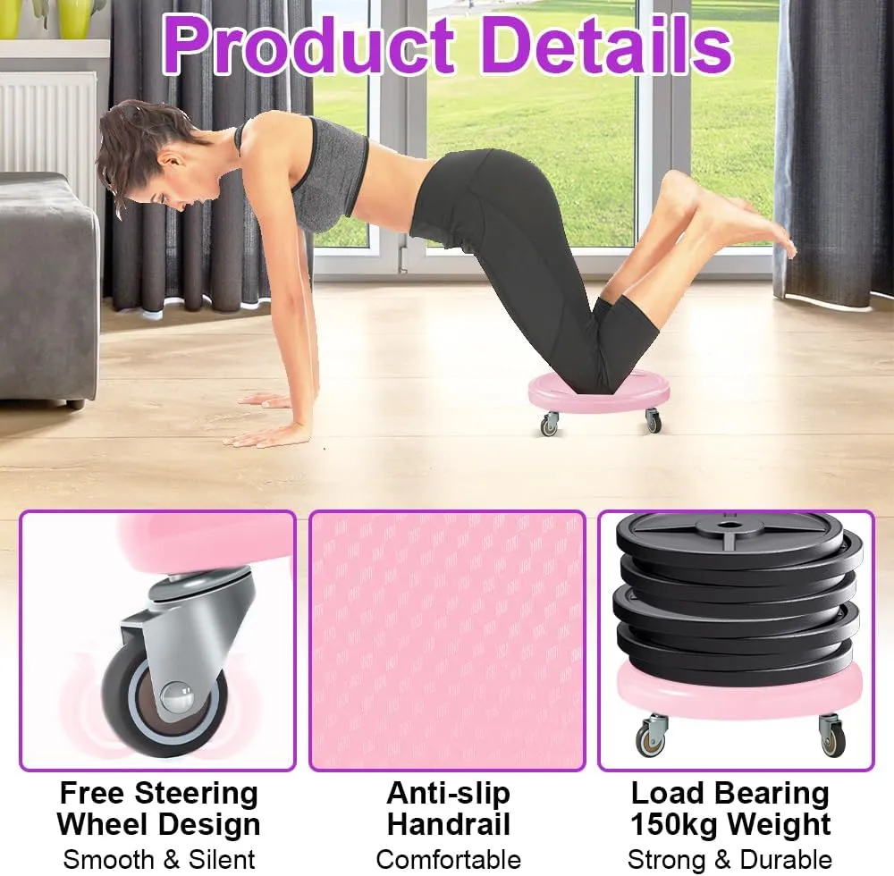 Ab Roller Wheel, Women's Multifunctional Abdominal Wheel Board with Mat, 360° Rotating, for Full Body Fat Burning Tummy Weight Control Gym or at home workout equipment