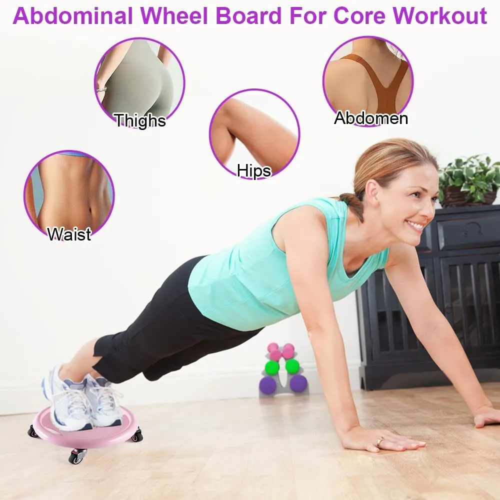 Ab Roller Wheel, Women's Multifunctional Abdominal Wheel Board with Mat, 360° Rotating, for Full Body Fat Burning Tummy Weight Control Gym or at home workout equipment