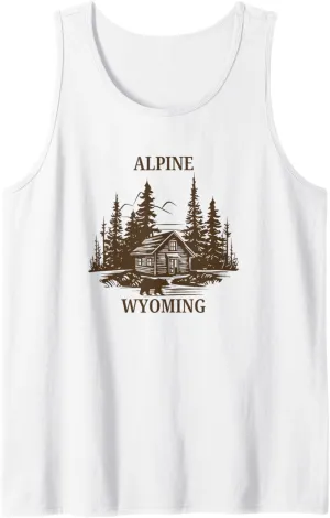 Alpine Wyoming Cabin Bear Tank Top