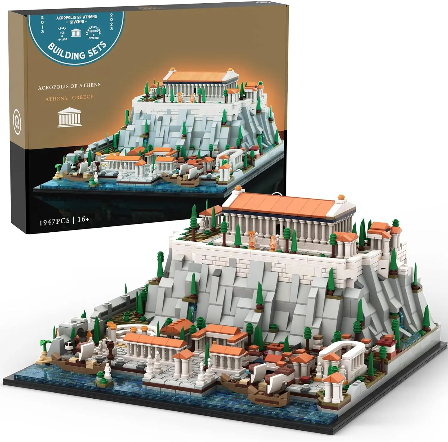 Architecture Landmark Collection The Acropolis in Athens Building Set; Collectible Model for Adults; Compatible with Lego, (1947 Pieces)