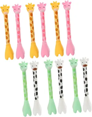 ARTIBETTER 12pcs Giraffe Ballpoint Pen Shape Cute Figure Animal Cartoon Stationery Giraffe Pen Birthday Giraffe Wall Art Giraffe Fidget Novelty Giraffe Gel Pens Smooth Writing Pens
