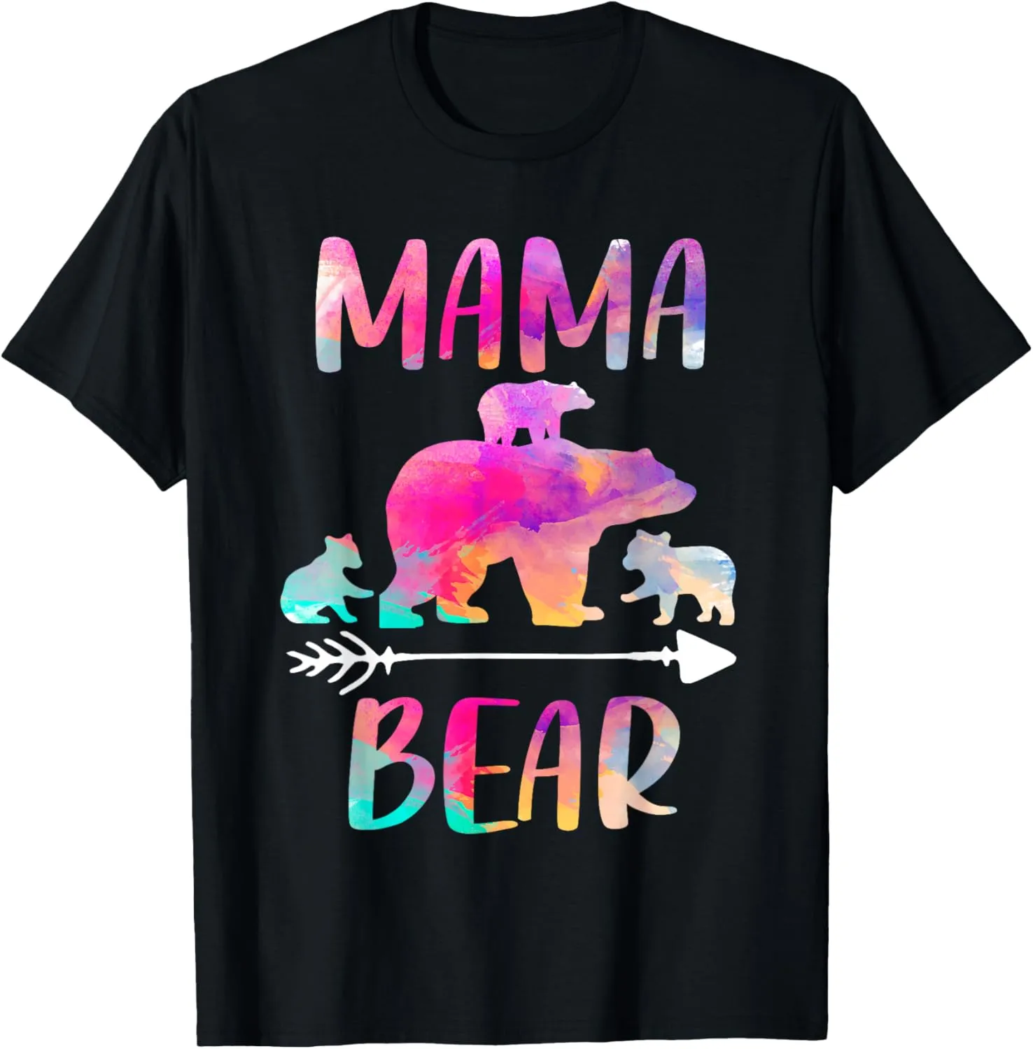 Bear Matching Family Outfits, Funny Mama Bear Three Cubs T-Shirt