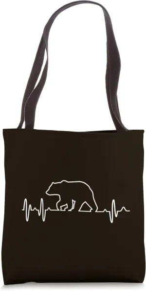Bear Polarbear Heartbeat Tote Bag
