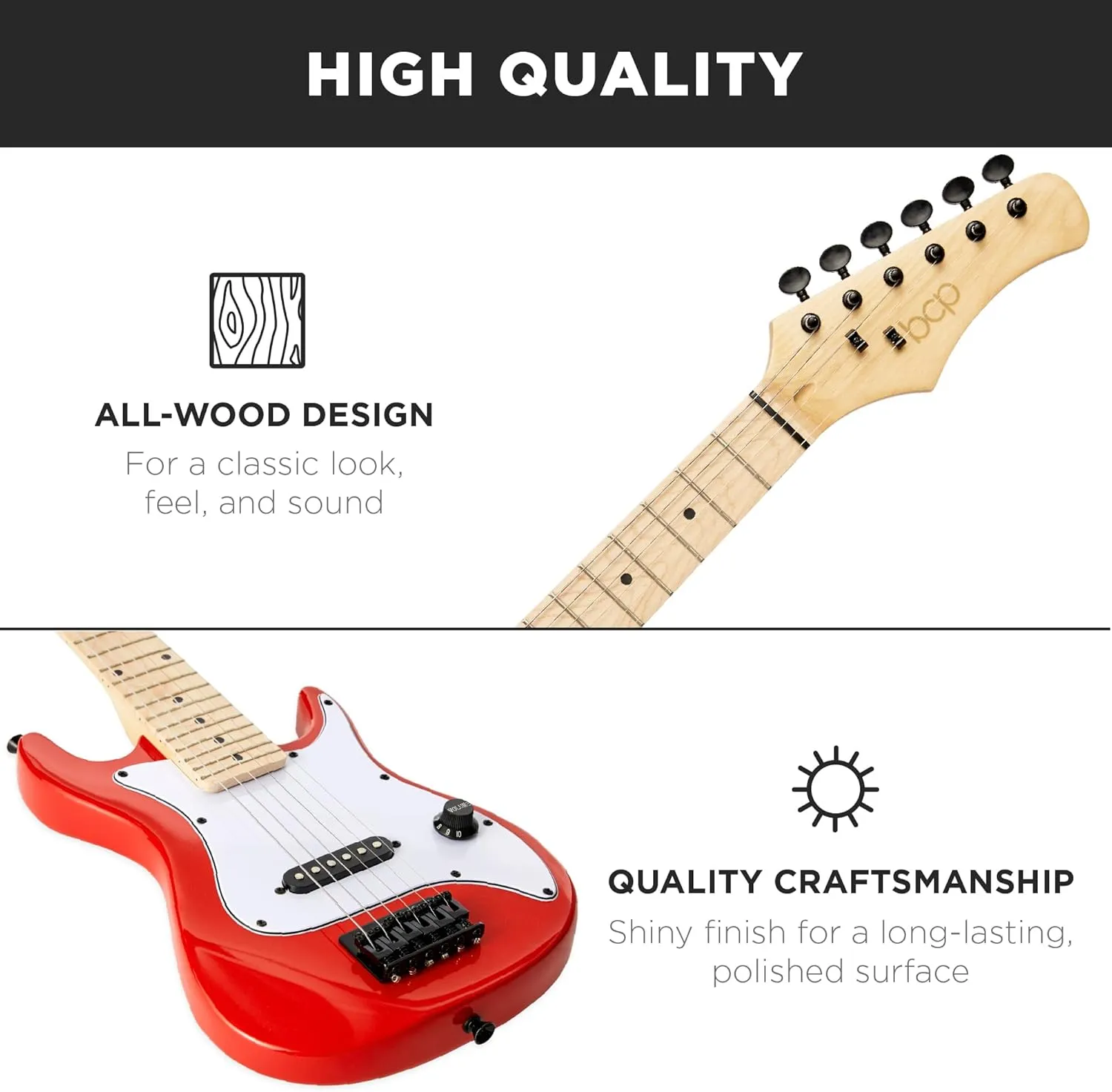 Best Choice Products 30in Kids Electric Guitar Beginner Starter Kit w/ 5W Amplifier, Strap, Gig Bag, Strings, Picks - Metallic Red
