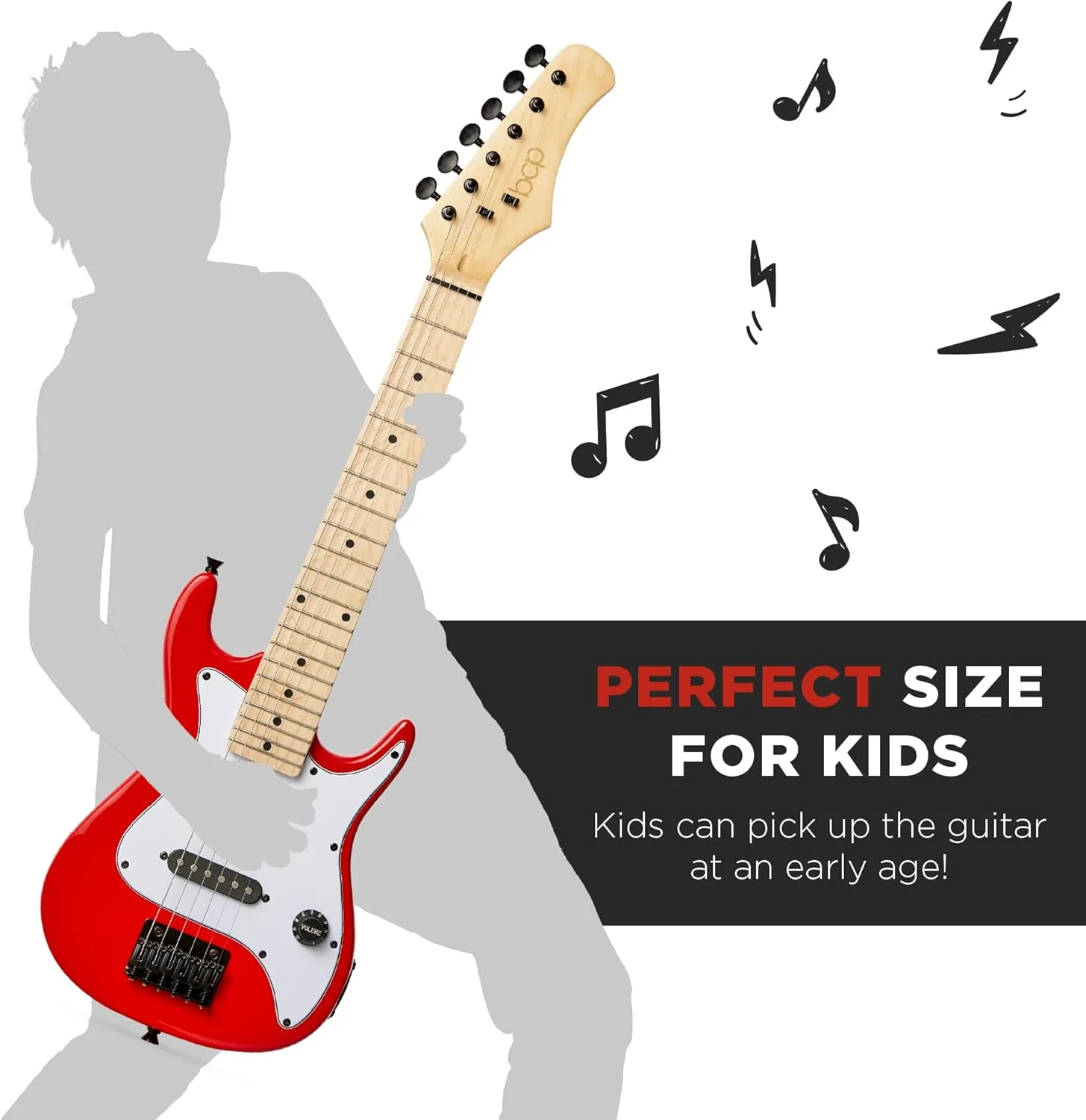 Best Choice Products 30in Kids Electric Guitar Beginner Starter Kit w/ 5W Amplifier, Strap, Gig Bag, Strings, Picks - Metallic Red