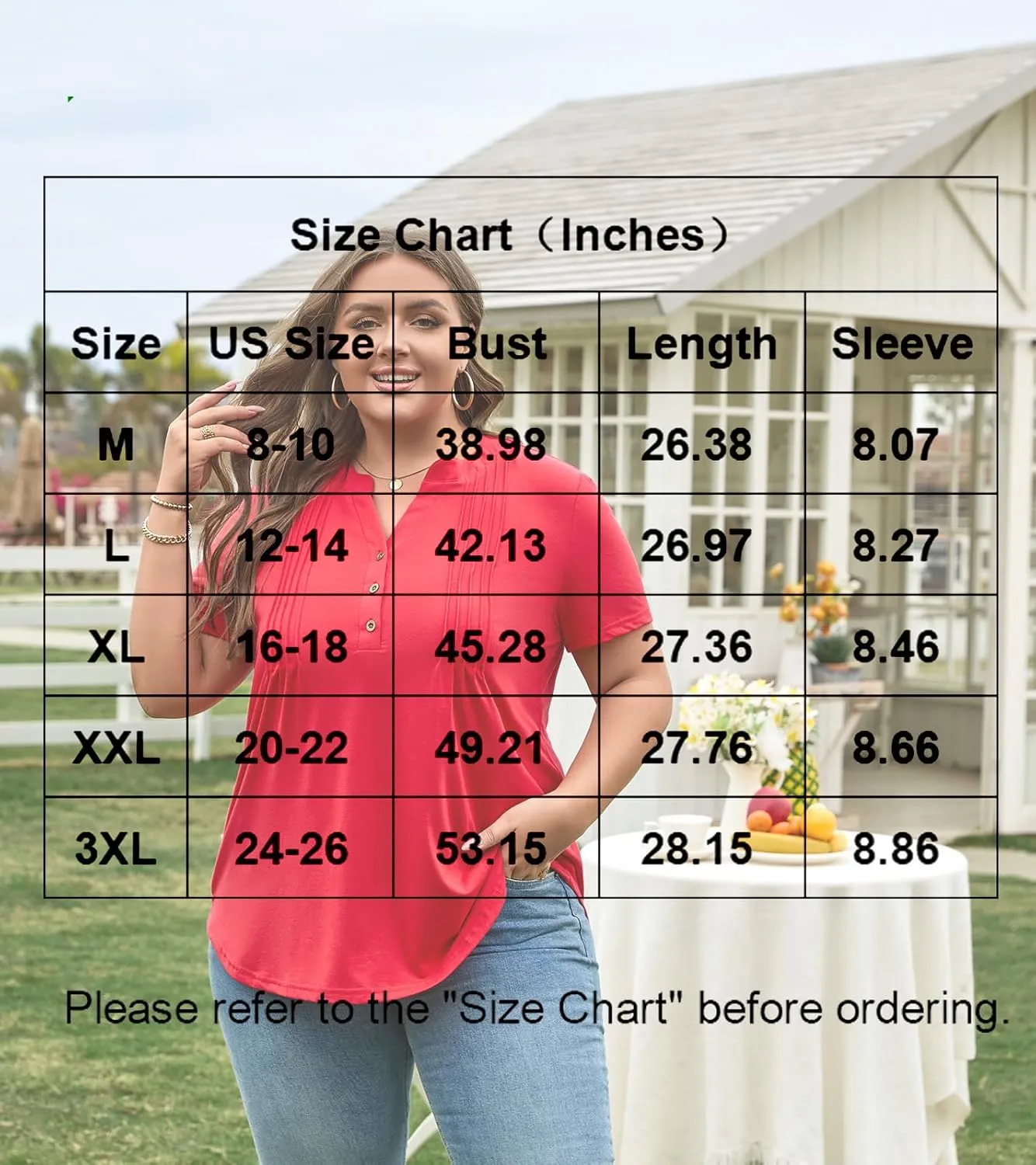 Bestbee Women's Summer Tops Short Sleeve Tunics Dressy Casual Blouses Henley Neck Button-Down Shirts