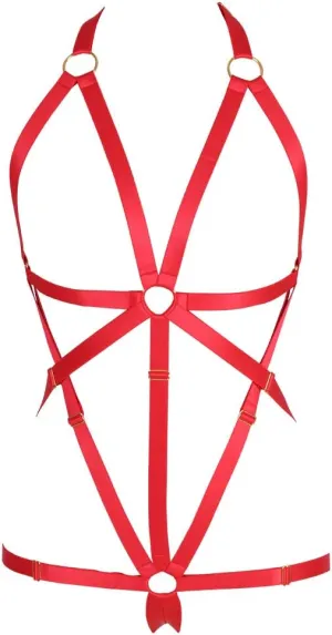 Body Harness Full for Women Garter Belts Set Strappy Adjust Gothic Punk Art Wear Elastic
