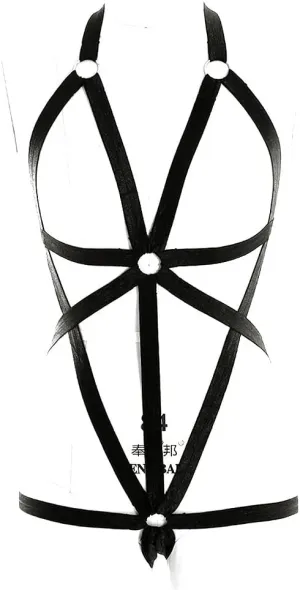 Body Harness Full for Women Garter Belts Set Strappy Adjust Gothic Punk Art Wear Elastic