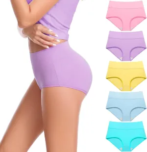 CAILECOTTON Womens Underwear Cotton Briefs Plus Size High Waisted Underwears Women Pack Cotton Panties for Women Pack