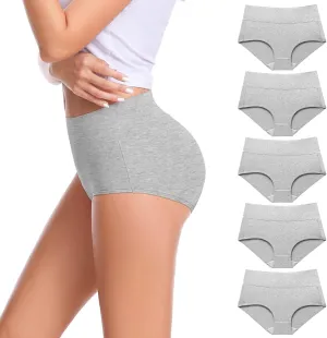 CAILECOTTON Womens Underwear Cotton Briefs Plus Size High Waisted Underwears Women Pack Cotton Panties for Women Pack