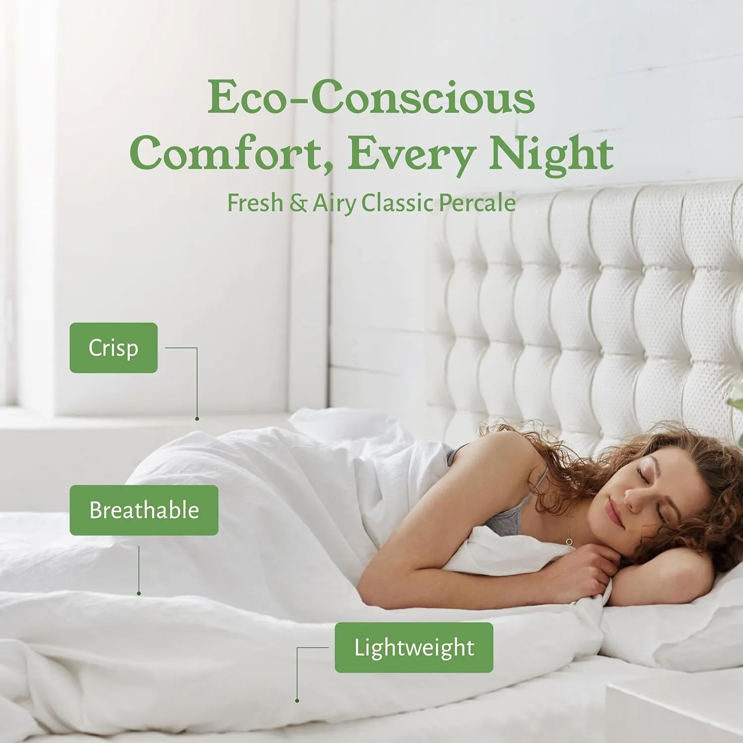 California Design Den Queen Bed Sheets - Soft 100% Organic Cotton Sheets with Deep Pockets, Crisp Percale, Breathable and Durable Bedding Set - Light Grey