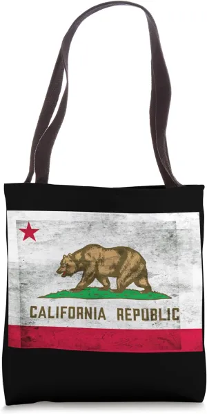 California flag antique vintage groove bear flag STATE OF CA Tote Bag