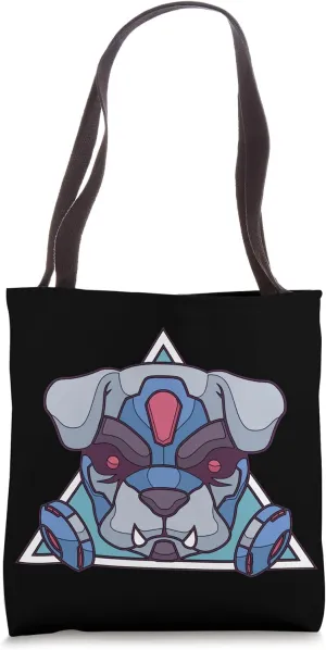 Cartoon Robotic Dog Illustration For Adults Tote Bag