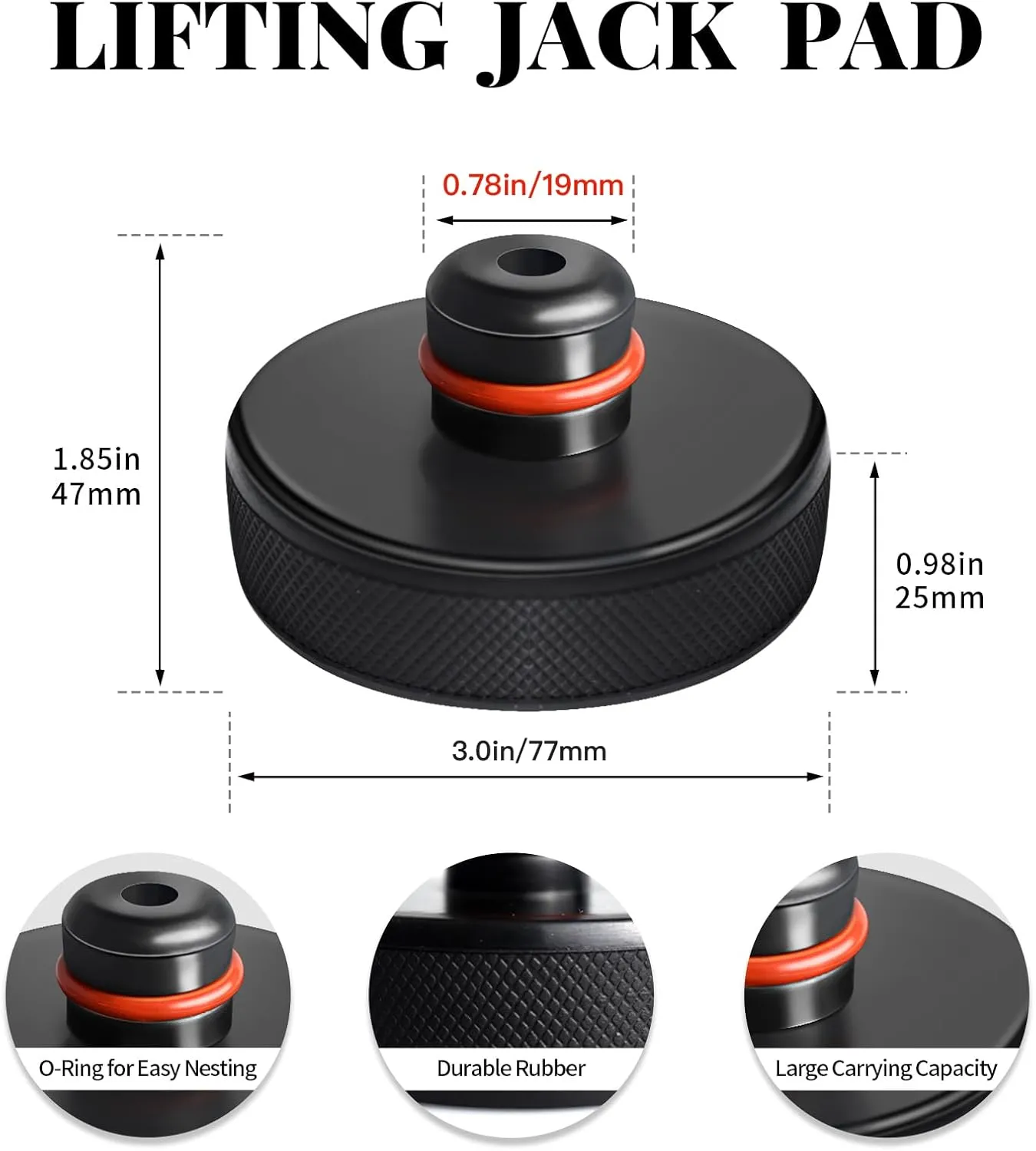 Chirano Lifting Jack Pad for Tesla Model Y with 4680 Battery (Texas Built), Small Size Protrusion, 4 Pucks with Storage Case