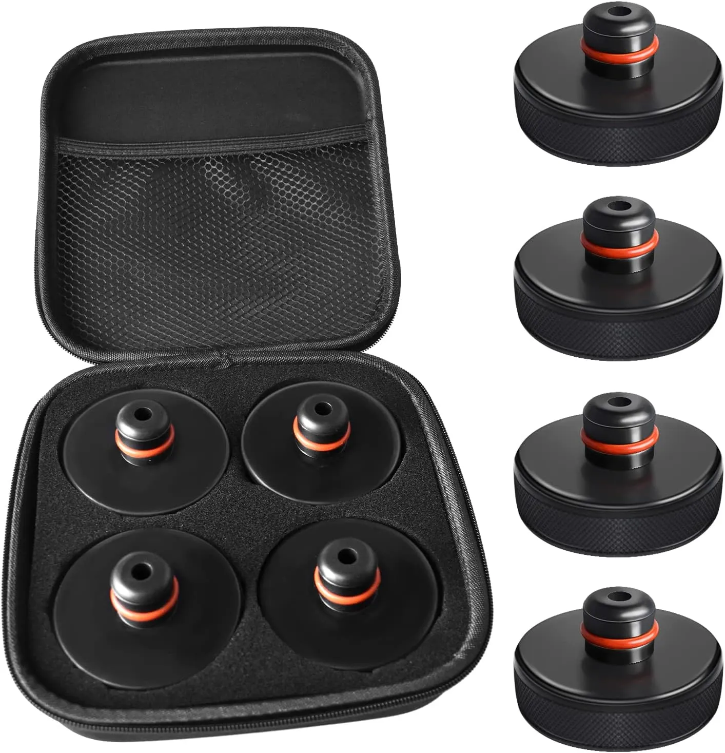 Chirano Lifting Jack Pad for Tesla Model Y with 4680 Battery (Texas Built), Small Size Protrusion, 4 Pucks with Storage Case