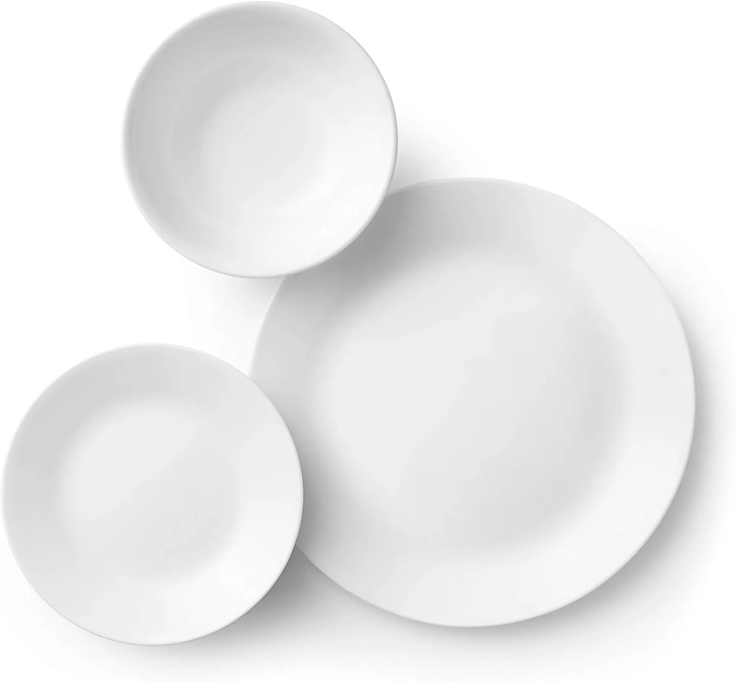 Corelle Vitrelle 18-Piece Service for 6 Dinnerware Set, Winter Frost White & Vitrelle 28-oz Soup/Cereal Bowls Set of 6, Chip & Crack Resistant Dinnerware Bowls, Winter Frost White