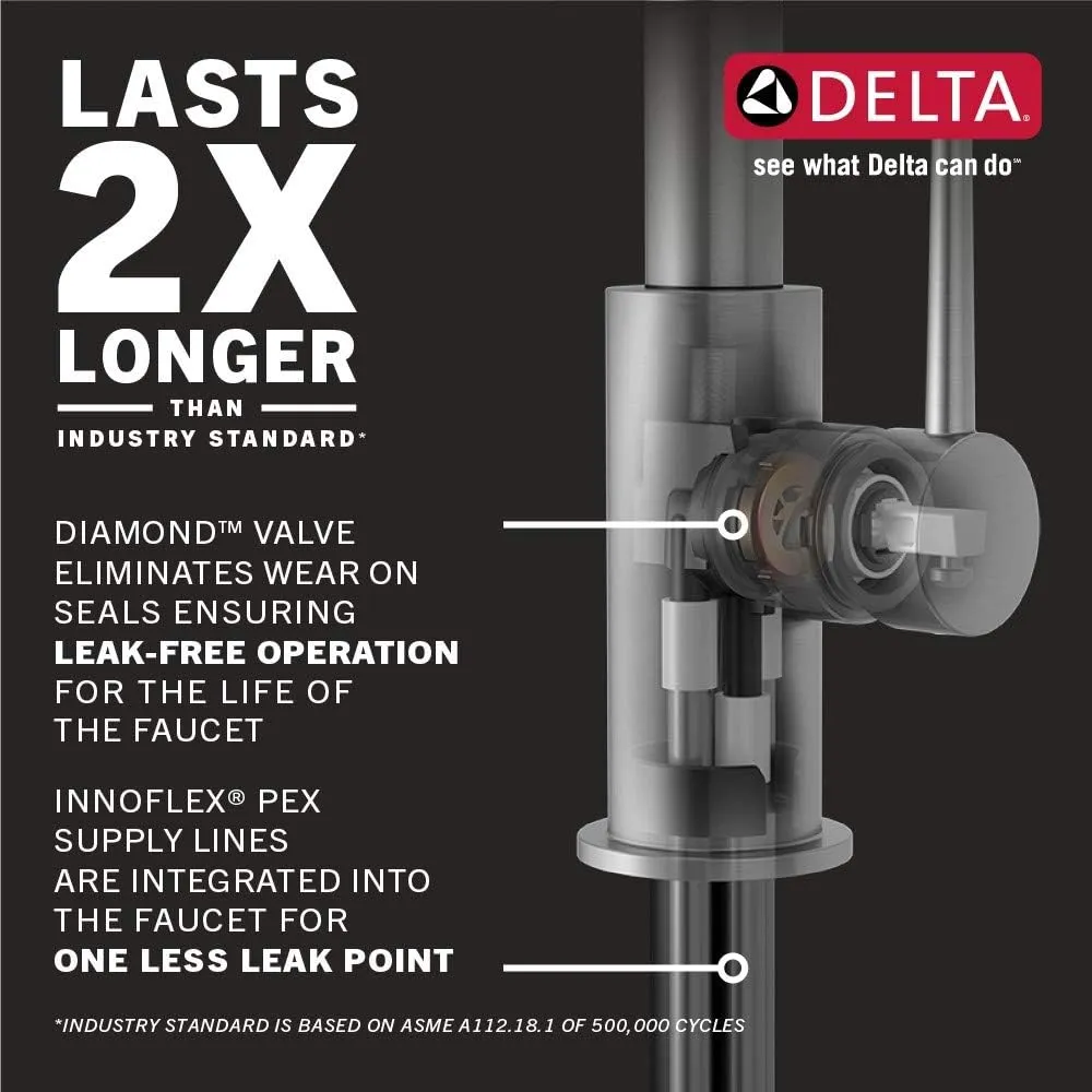 Delta Faucet Leland VoiceIQ Touchless Kitchen Faucet with Pull Down Sprayer, Smart Faucet, Alexa and Google Assistant Voice Activated, Kitchen Sink Faucet, Matte Black 9178TV-BL-DST