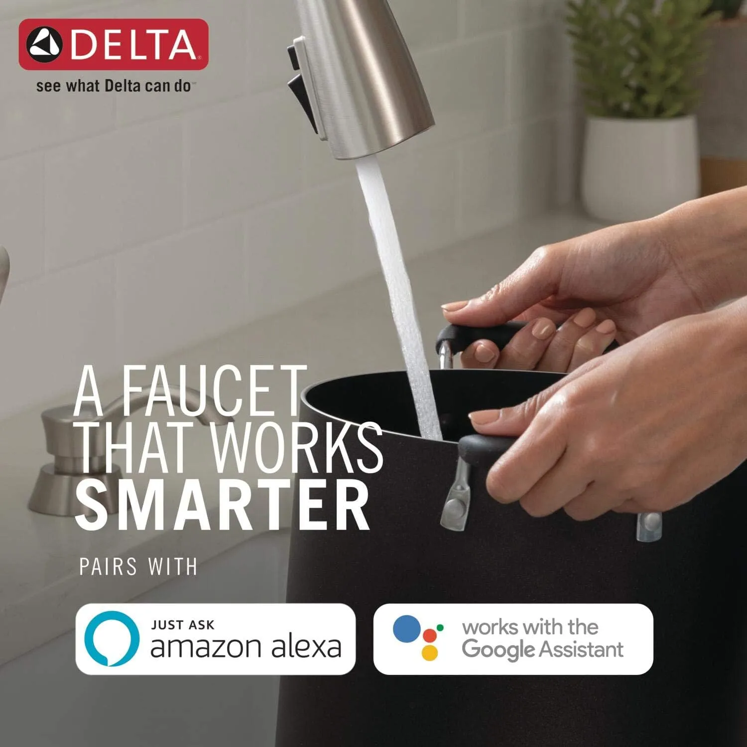 Delta Faucet Leland VoiceIQ Touchless Kitchen Faucet with Pull Down Sprayer, Smart Faucet, Alexa and Google Assistant Voice Activated, Kitchen Sink Faucet, Matte Black 9178TV-BL-DST
