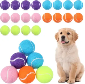 DIVINA VITAE 20Pcs Small Tennis Balls for Dogs, 2 Inch Colorful Mini Tennis Balls Fits All 2 Inch Dog Ball Launchers