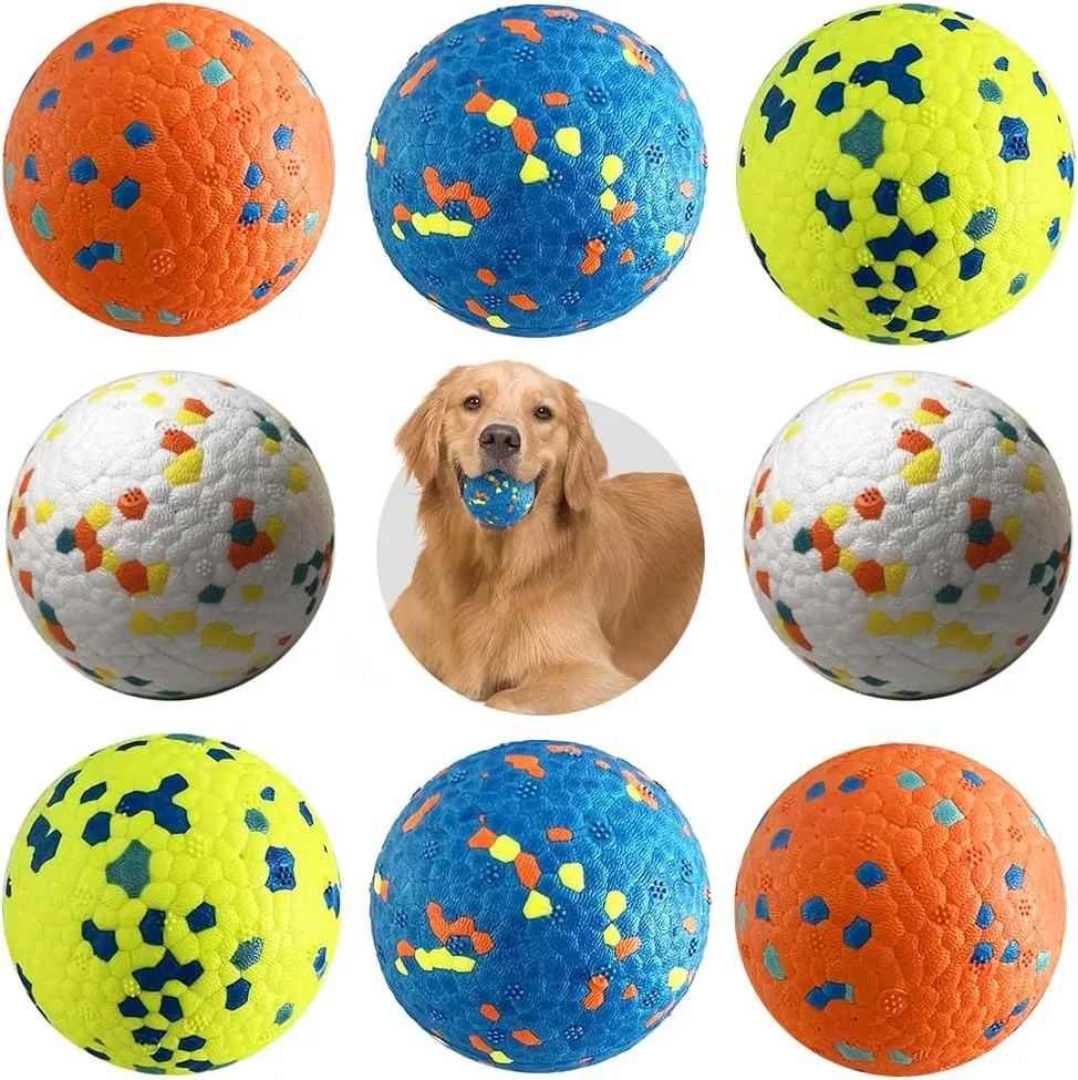 Dog Balls, Indestructible Tennis Balls for Dogs, Durable Bouncy Dog Toy Balls for Aggressive Chewers, Interactive Dog Toys for Fetch Game, Lightweight Floating Dog Toys