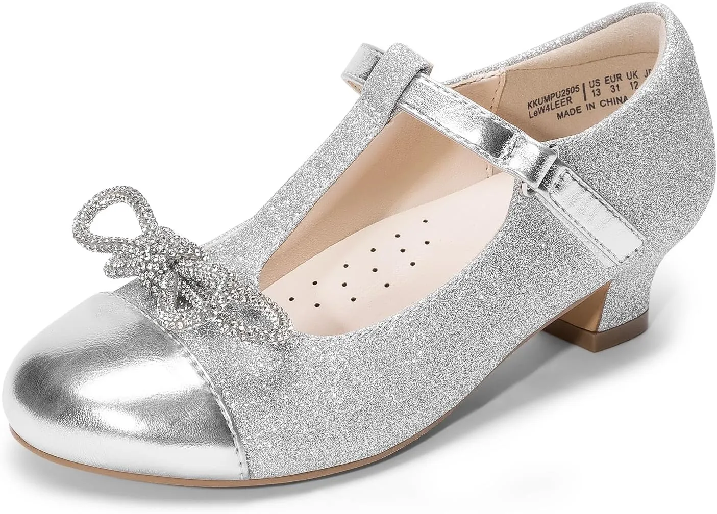 DREAM PAIRS Girls Dress Shoes Mary Jane Heel T-Strap Party Flower Wedding Princess Pumps for Little Big Kid