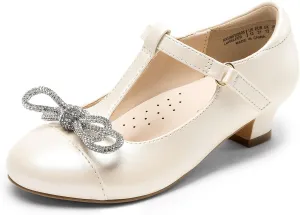DREAM PAIRS Girls Dress Shoes Mary Jane Heel T-Strap Party Flower Wedding Princess Pumps for Little Big Kid