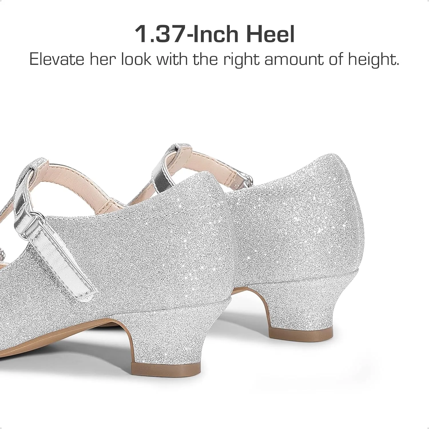 DREAM PAIRS Girls Dress Shoes Mary Jane Heel T-Strap Party Flower Wedding Princess Pumps for Little Big Kid
