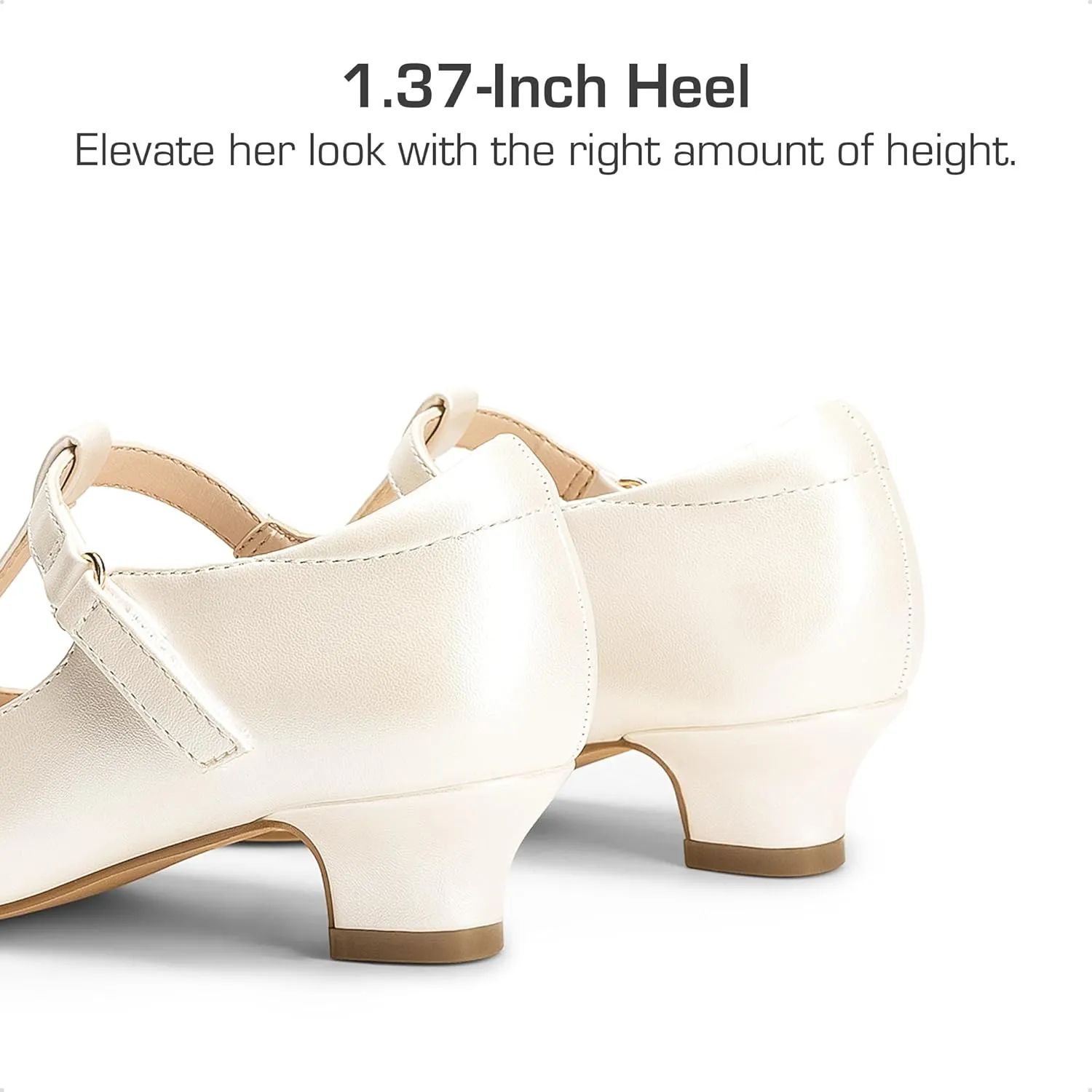 DREAM PAIRS Girls Dress Shoes Mary Jane Heel T-Strap Party Flower Wedding Princess Pumps for Little Big Kid