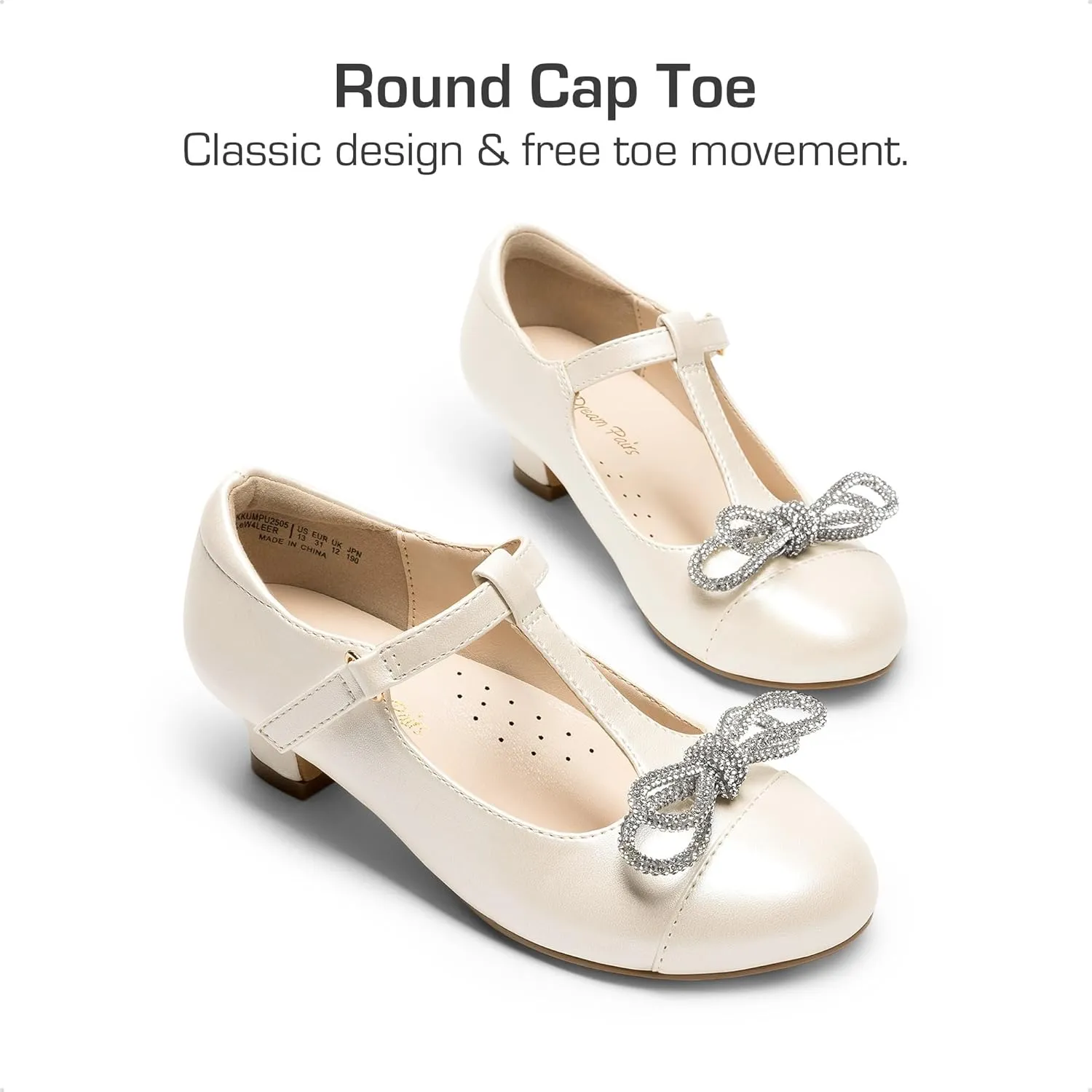 DREAM PAIRS Girls Dress Shoes Mary Jane Heel T-Strap Party Flower Wedding Princess Pumps for Little Big Kid