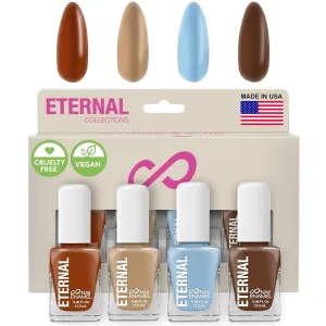 Eternal Nail Polish Set 4 Piece Kit: Long Lasting, Quick Dry and Cruelty Free. Made in USA - 0.46 Fluid Ounces Each (Cote D' Azur)