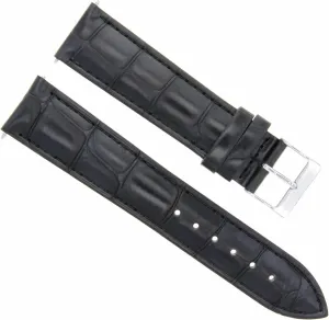 Ewatchparts 22mm Italian Leather Watch Band Strap Compatible With Tissot Valjoux Chrono Automatic Black