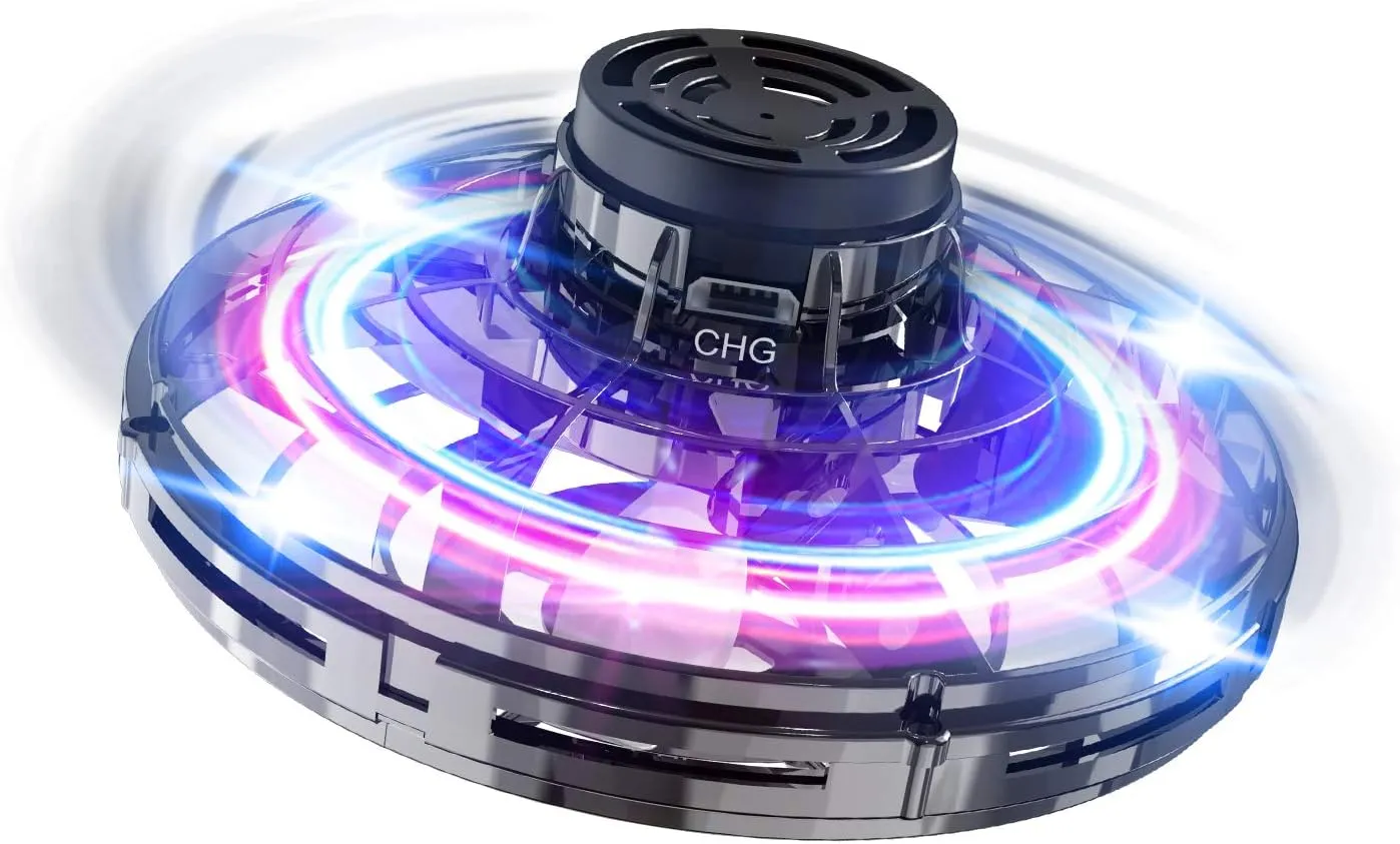 FLYNOVA Hand Operated Mini Drones,2025 UFO Magic Flying Orb Toys with Lights,Hover Boomerang Fidget Spinner,Christmas Birthday Gifts for Boys Girls Teen Age 6 7 8 9 10 11 ,Funny Kids Party Favors