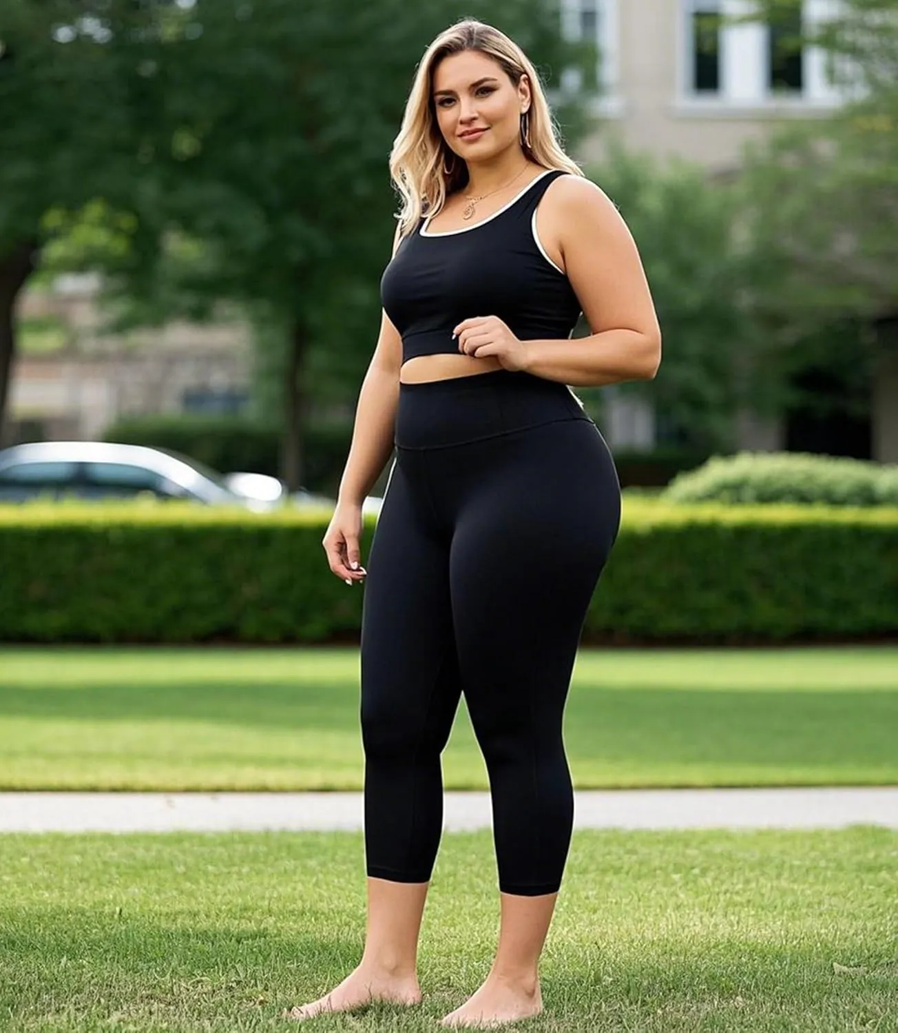 FULLSOFT 3 Pack Capri Leggings for Women - High Waisted Tummy Control Black Workout Yoga Pants