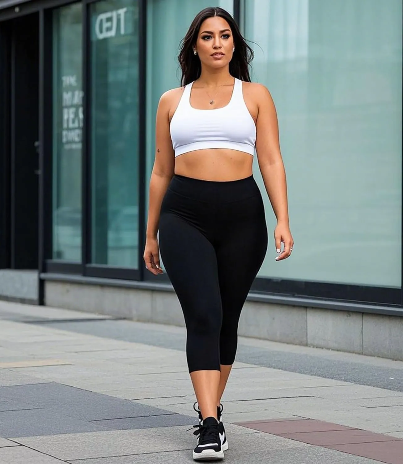 FULLSOFT 3 Pack Capri Leggings for Women - High Waisted Tummy Control Black Workout Yoga Pants