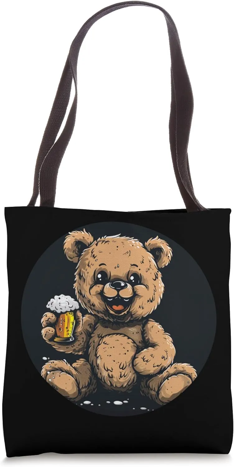 Funny drunken Teddy bear for drinking binge night Tote Bag
