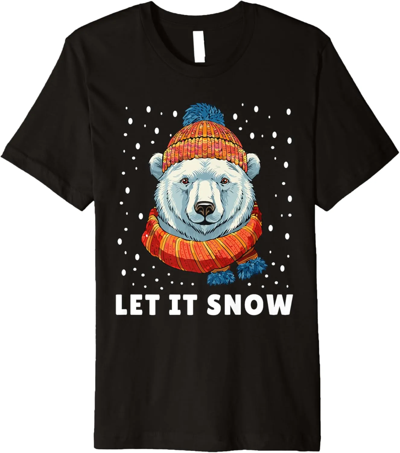 Funny Polar Bear Tee Winter Christmas Ice Bear Let It Snow Premium T-Shirt