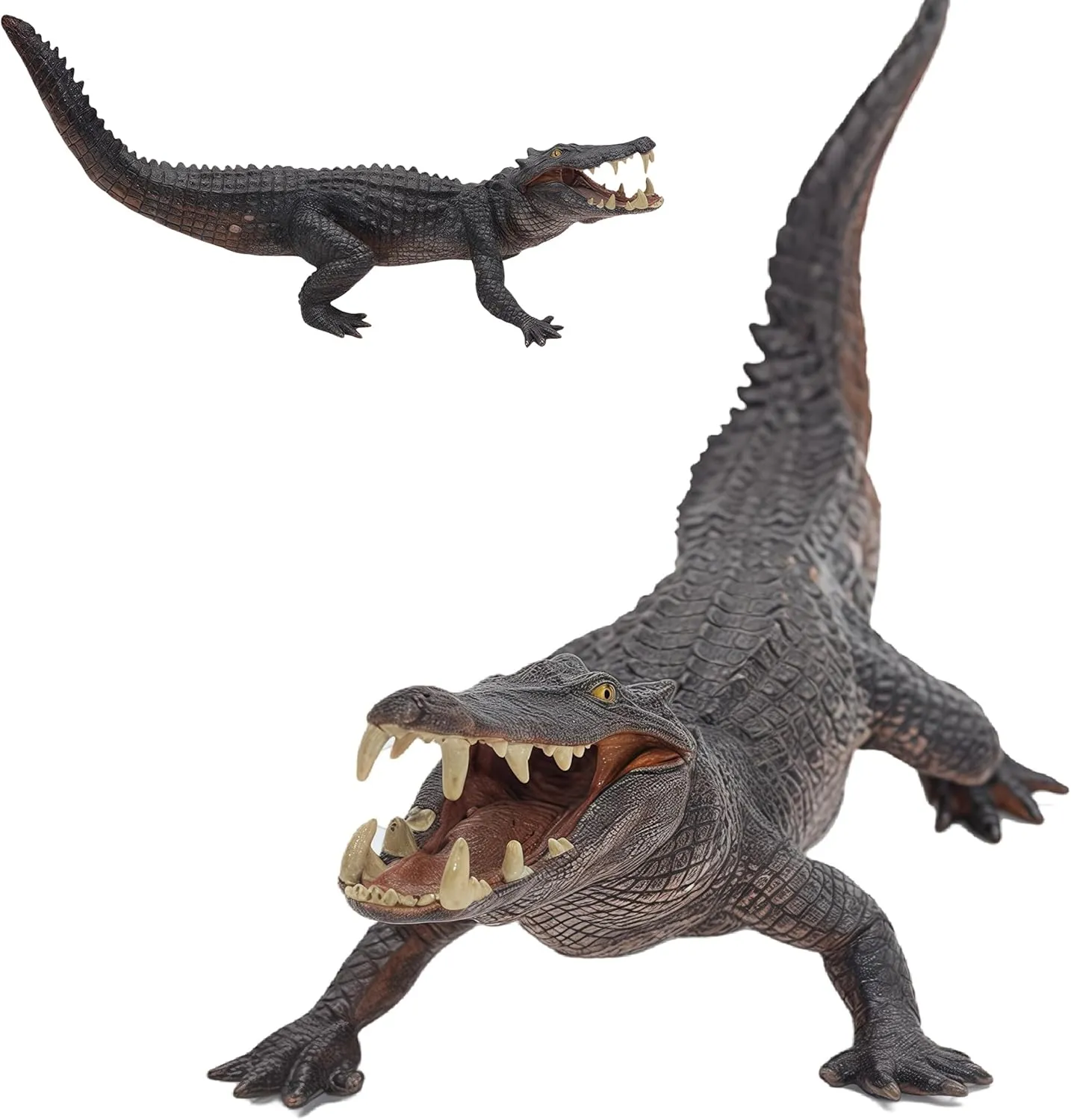 Gemini&Genius Crocodile Toy with Moveable Jaw,10 Inches Length, Wildlife World Large Alligator Safari Animals Figures Zoo Model Play & Display, Collection Toy Gift for Kids