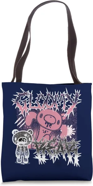 Gloomy Bear The Naughty Grizzly Metal Band Text Anime Manga Tote Bag
