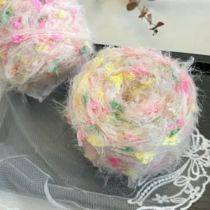 Hand Spun Art Yarn 4 Pack of 50g/Skein Wool Cotton Mohair Acrylic with Hand Blended Colorful Handmade for Jewelry Making, Junk Magazines Knitting Crafts Textile Decorative Tassels Card Making