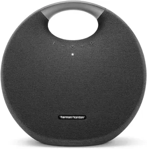 Harman Kardon Onyx Studio 6 Wireless Bluetooth Speaker - IPX7 Waterproof Extra Bass Sound System with Rechargeable Battery and Built-in Microphone - Black