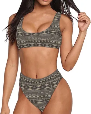 High Waisted 2 Piece Swimsuit,Bikini Sets for Women,Without Bra Pads Xs-5xl