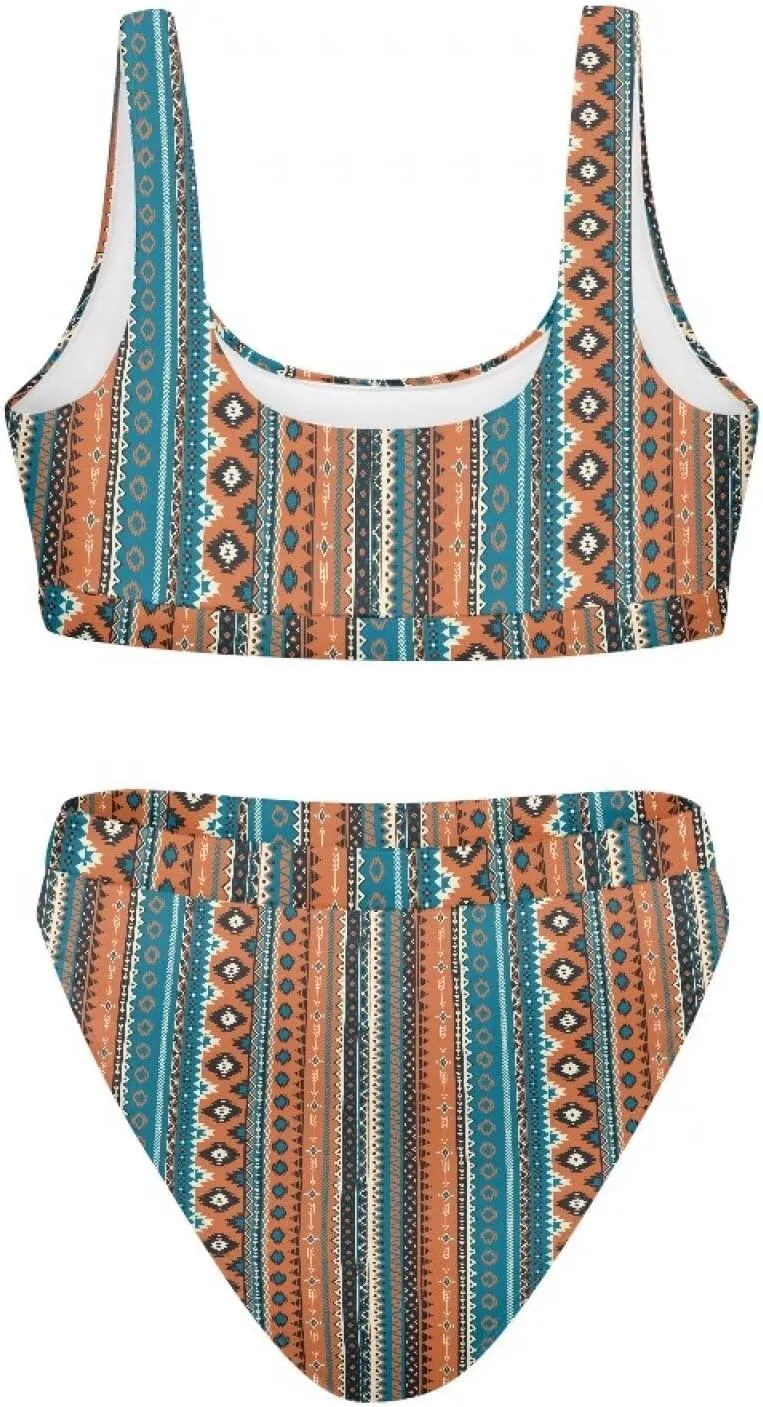 High Waisted 2 Piece Swimsuit,Bikini Sets for Women,Without Bra Pads Xs-5xl