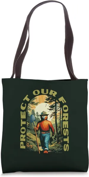 Hiking Smokey Bear Protect Our Forests Vintage Tote Bag