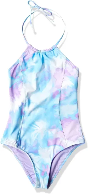 Hobie Girls High Neck Halter One Piece Swimsuit